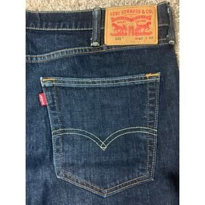 Men's Classic Levi's 541 Dark Wash Straight Leg Denim Jeans Blue Size W40/L32